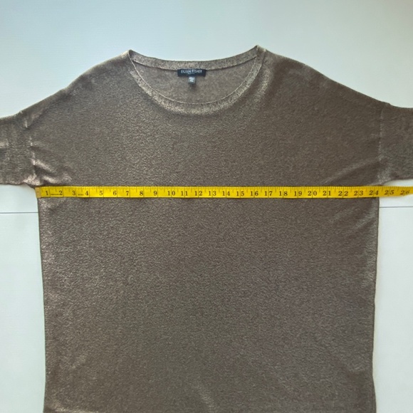 Eileen Fisher Sheer Bronze Metallic Relaxed Fit Oversized Size PM - Picture 9 of 11